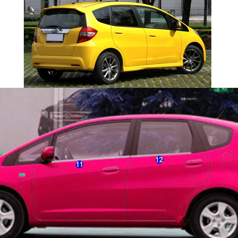

Car Sticker Stainless Steel Garnish Pillar Window Middle Strip Trim Frame Hoods Parts For Honda FIT JAZZ 2008-2013