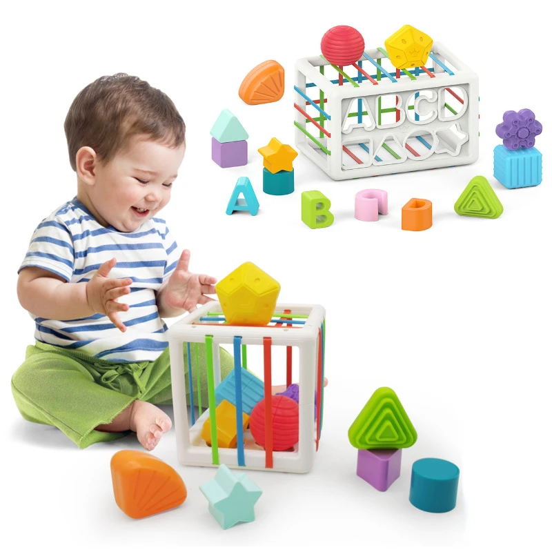 Игрушки-сортировщики для детей в форме младенца, развивающие игрушки по методу Монтессори, красочные кубики для мелкой моторики, игрушки дл...