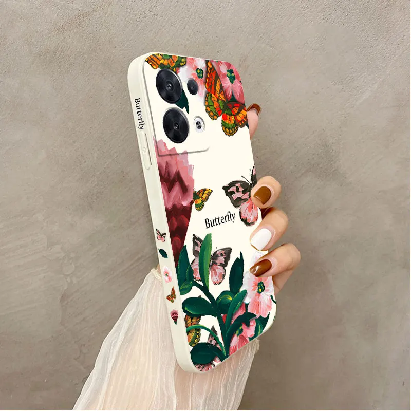 Силиконовый чехол для телефона Butterfly Garden OPPO Reno 8Pro 8T 10 10Pro Plus 8 7Z 7Lite 6Lite 6ProPlus 5Pro 5Lite 6 6Z