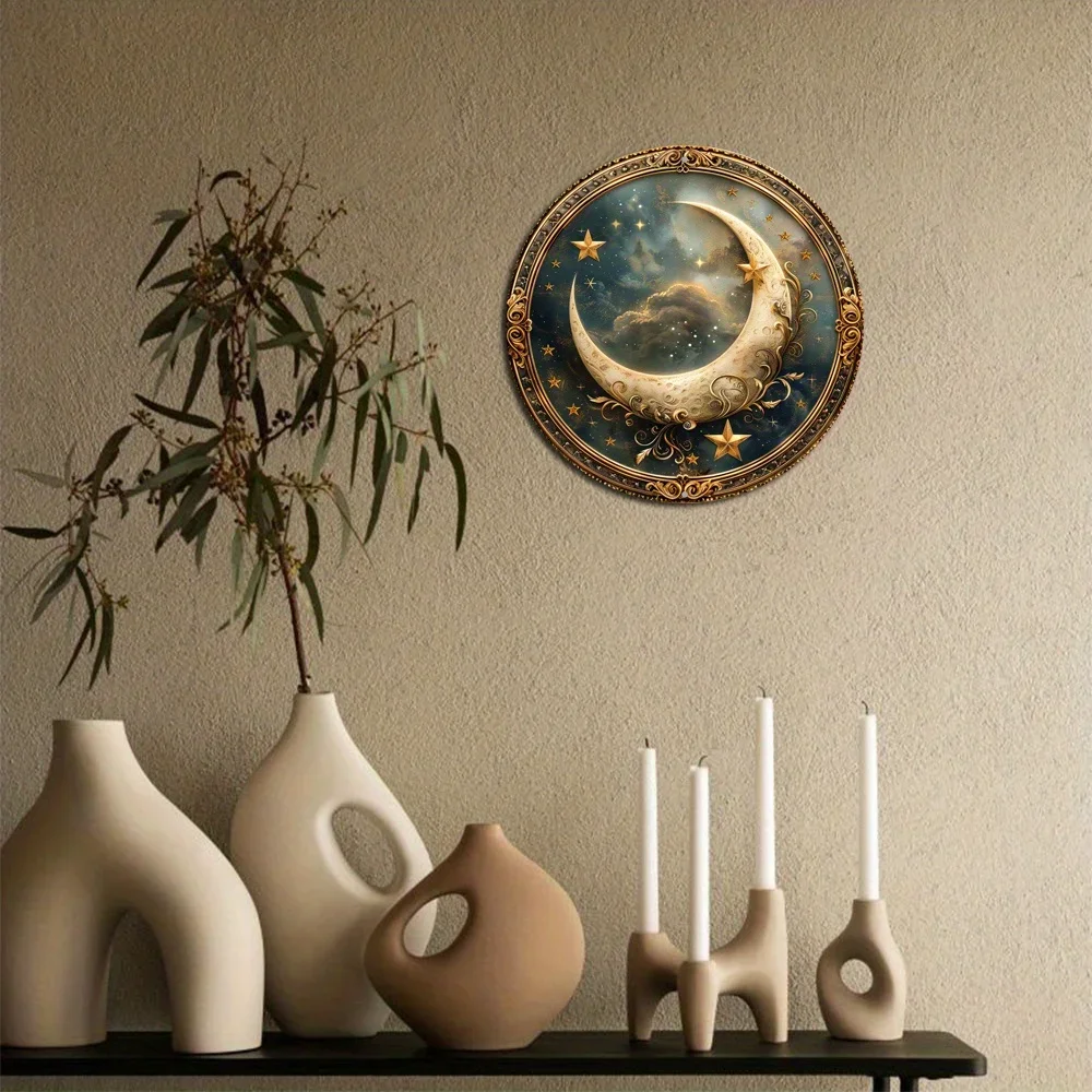 Металлическая декоративная вывеска &quotЗвезды и Луна&quot алюминий