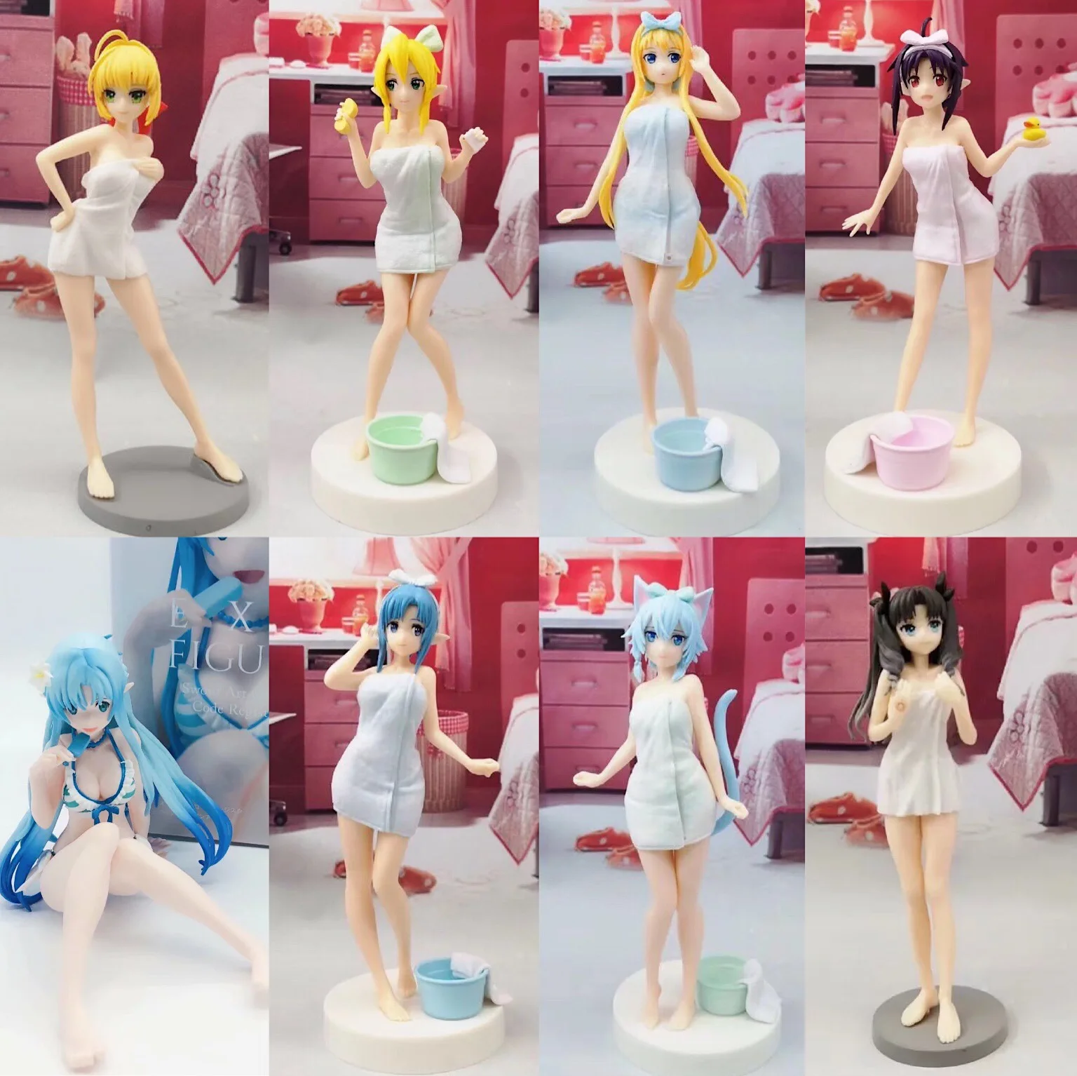 

Anime Sword Art Online Fateful Night Fgo Saber Nero Exhalation Bathrobe Bath Towel Sexy Action Figure Sailor Moon Cute Kawai