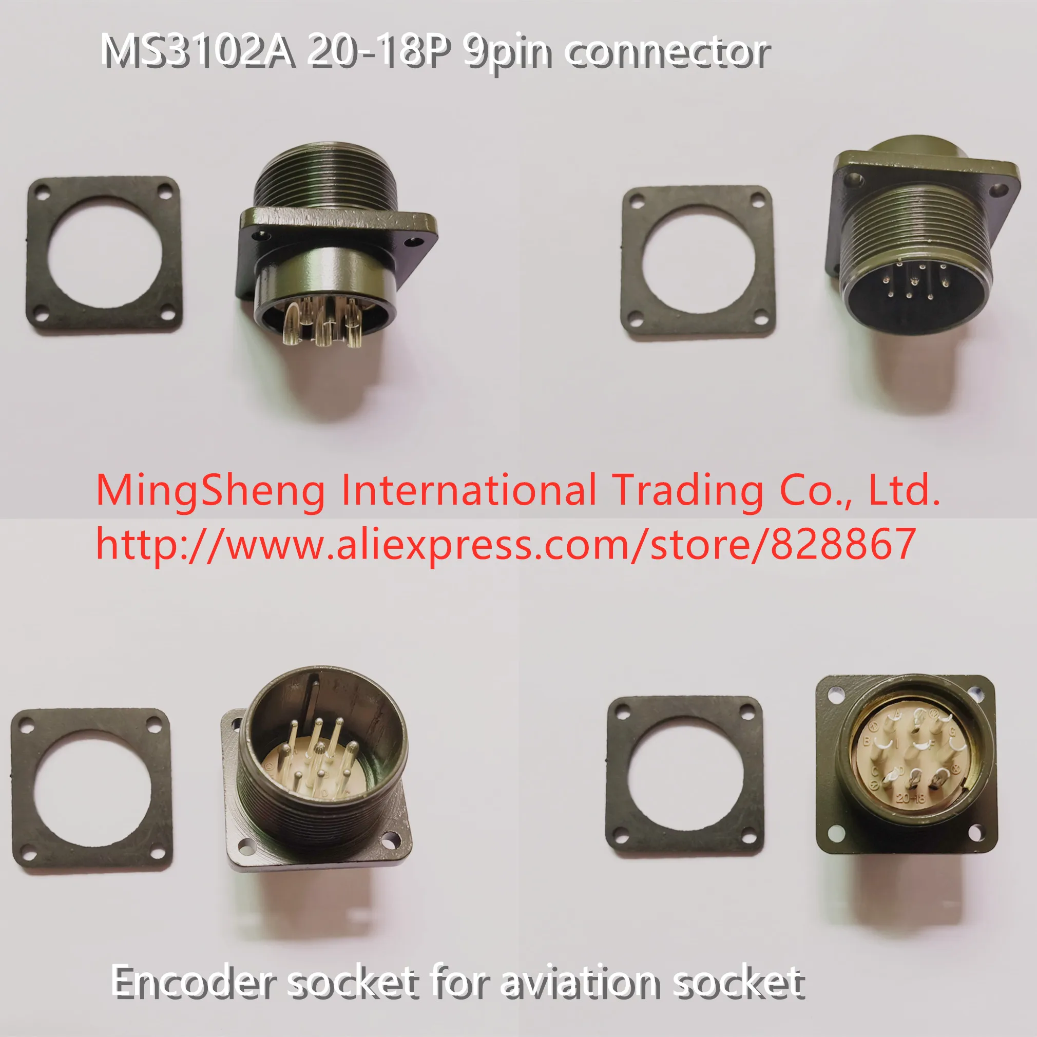 

Original new 100% socket 9pin 20-18P MS3102A 9pin connector socket encoder socket for aviation socket