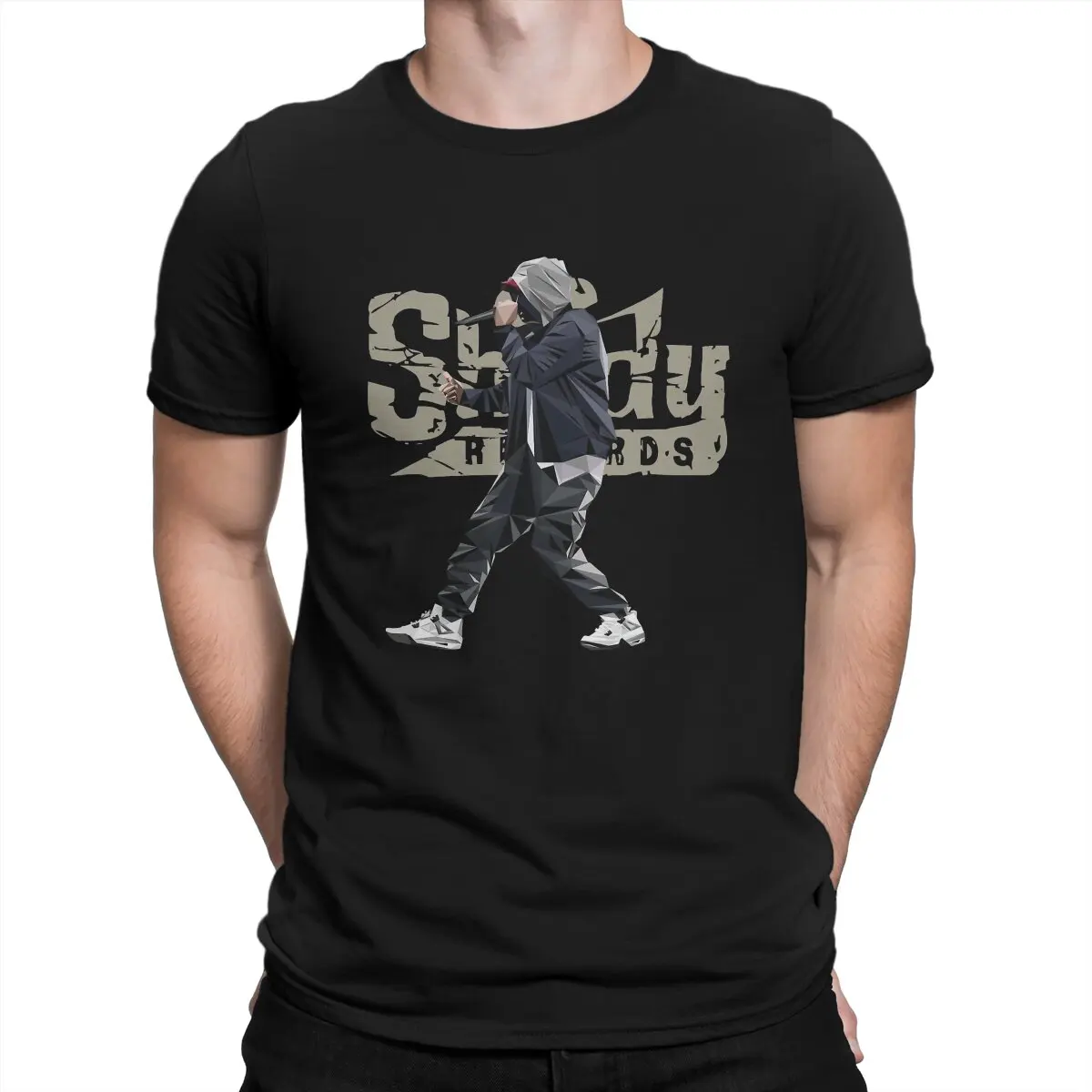 Humorous Shady Records T-Shirt for Men Crew Neck 100% Cotton T Shirt Eminem Short Sleeve Tees Gift Idea Clothing