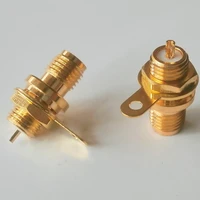 10x pcs high quality rf connector socket sma female jack with o ring bulkhead panel nut handle solder coaxial brass