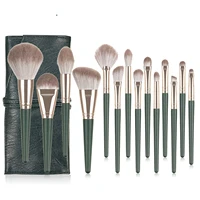 14pcs makeup brushes set with bag cosmetic foundation powder blush eye shadow lip blend wooden make up brush tool kit maquiagem