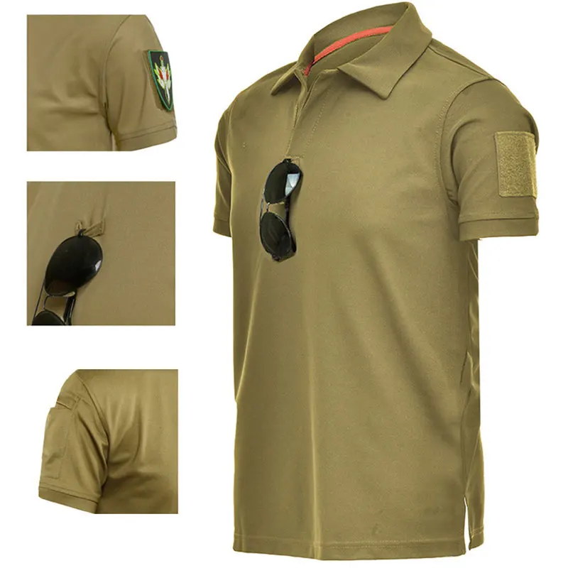 

Men Summer T Shirts Military Tactical Short Sleeve Quick Drying Tee Camo Training Elastic T Shirt Outdoor Camping Hiking Tops