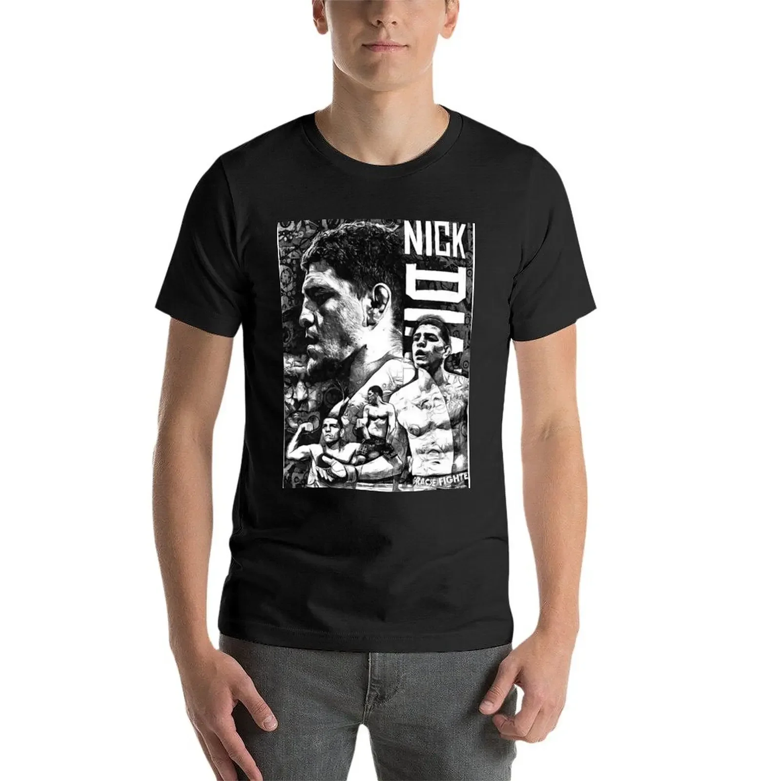 Футболка мужская компрессионная с графическим принтом черно-белая |