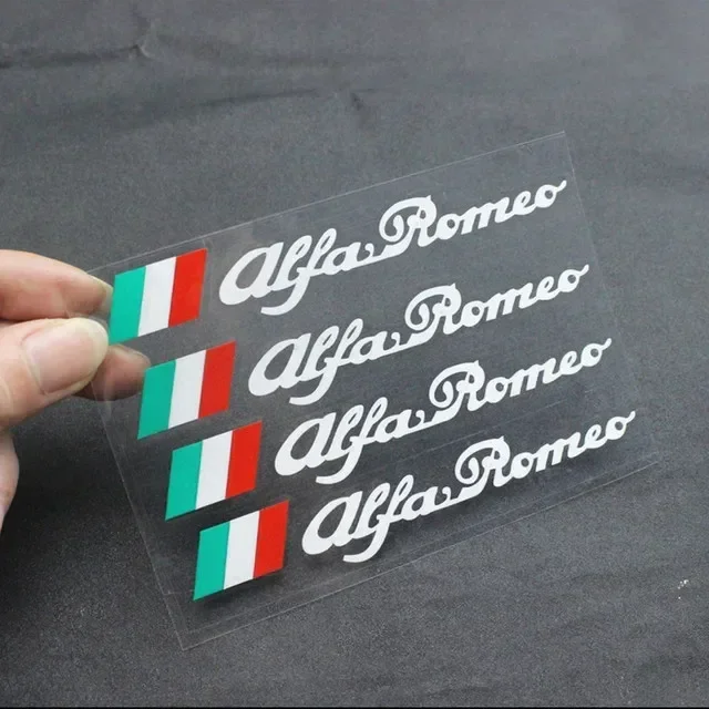 Фото 4 шт., наклейка на дверную ручку автомобиля для Alfa Romeo Logo Mito 147 156 159 166 GT Giulietta Spider, авто эмблема, значок, аксессуары №1