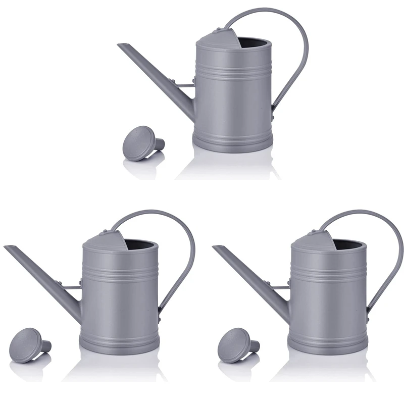 

3X Watering Can For Indoor Plants, Flower Watering Can Outdoor For House Plants Garden Flower, Indoor Long Spout,Gray