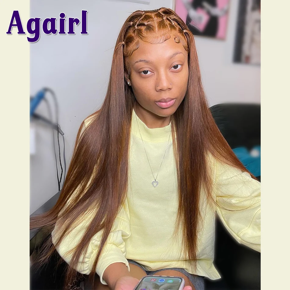 

Auburn Ginger #33 прямые парики из человеческих волос на сетке спереди, Auburn Brown 13X 6, парик на сетке спереди, цветной 5X5 парик на сетке для женщин