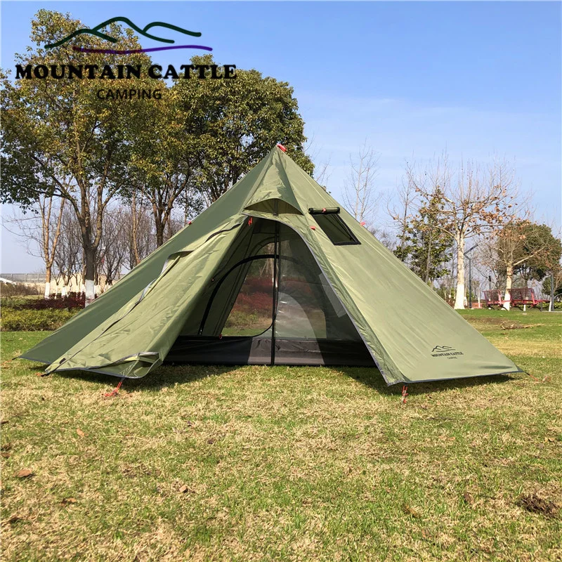 3-4 Person Ultralight Outdoor Camping Teepee Pyramid Tent La