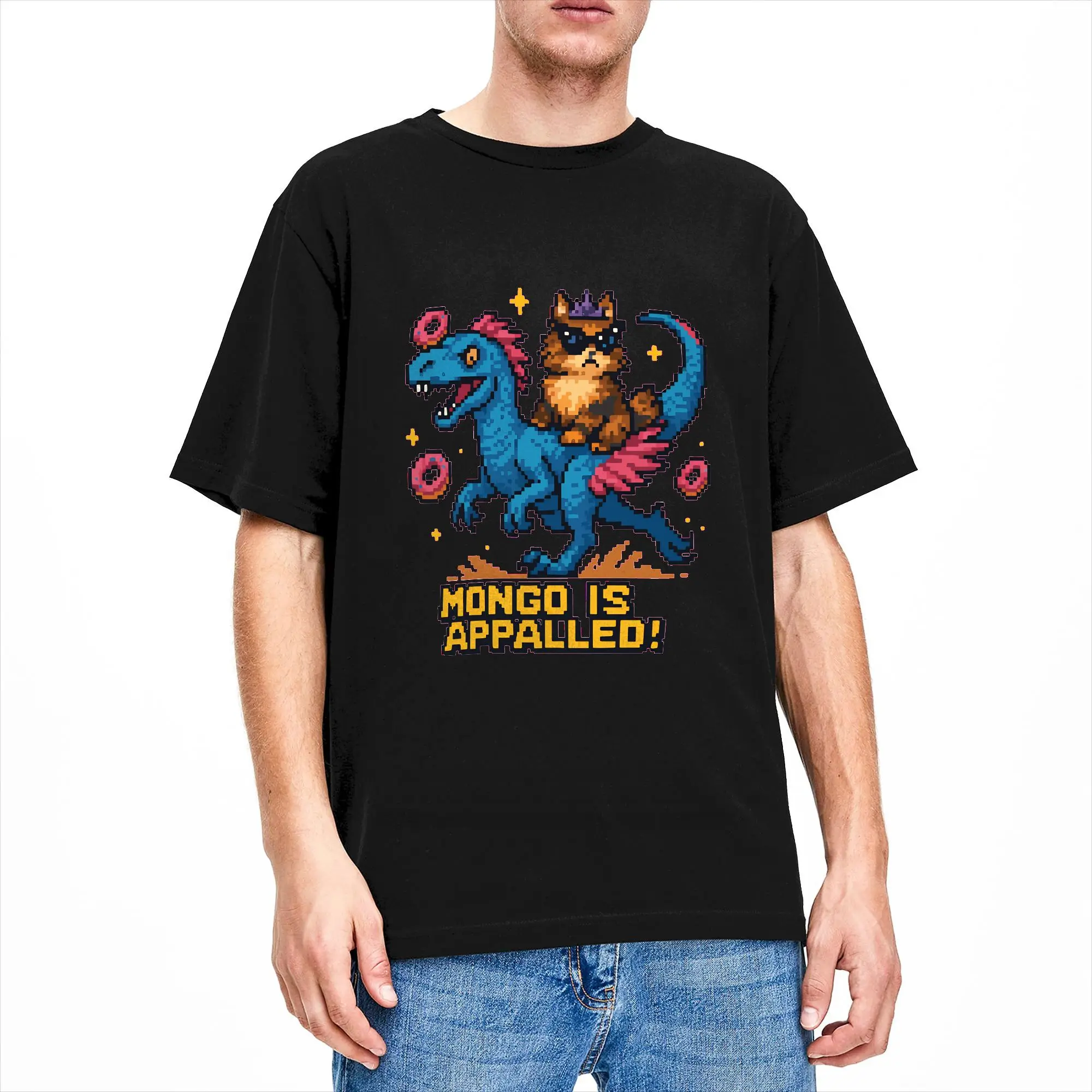 Фото Футболка Fun Dungeon Crawler Carl Mongo is Appalled для мужчин, хлопковая футболка с круглым вырезом, футболки с короткими рукавами, летняя одежда №1