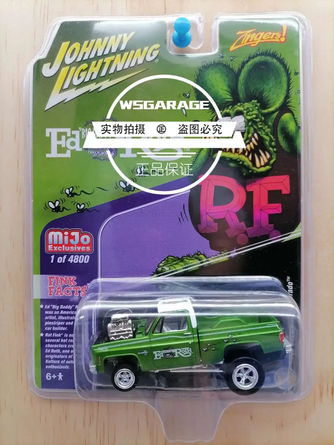 

Johnny Lightning 1:64 1980 Chevy Silverado Rat Fink Collect die-casting alloy car model ornaments