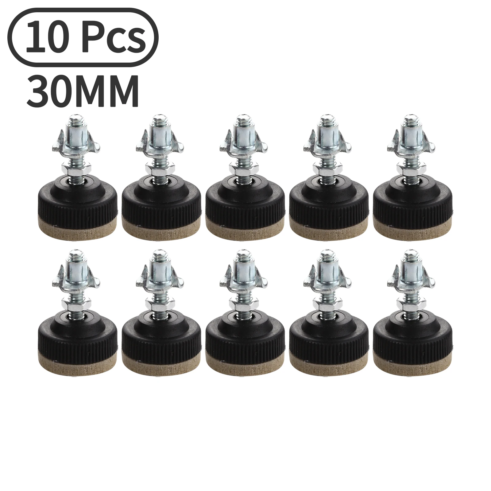 10Pcs Adjustable Outrigger Wear Furniture Levelers with Nuts Chair Leg Feet Sofa Bed Cabinet Table Floor Protector Non-Slide