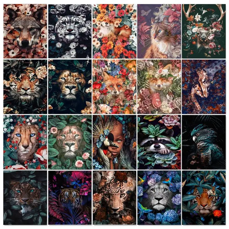 

GATYZTORY Frame Tiger Diy Painting By Numbers Acrylic By Numbers Modern Coloring By Numbers Animal Artwork Gift For Home Decor