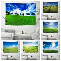 green grass colorful tapestry wall hanging art science fiction room home decor wall hanging sheets