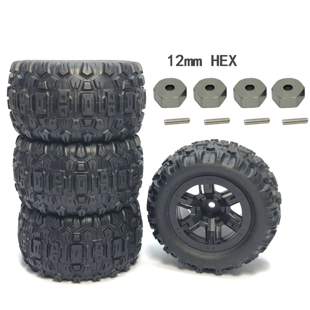 Upgrade Parts Monster Tires & Wheels Rims for Wltoys 1/12 124018 124019 144010 144002 144001 124017 124016 HBX 16889 1/16 RC Car images - 6