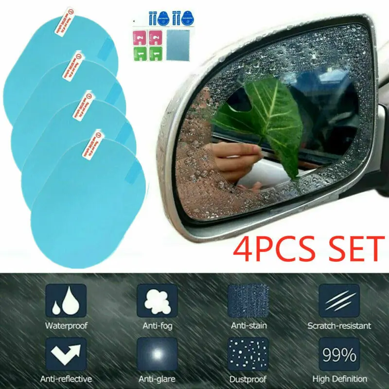 

For Car Decal 4PCS Car Rearview Mirror Sticker Anti-fog Protective Film Car Accessories For Bmw E46 Car Stickers For Mercedes