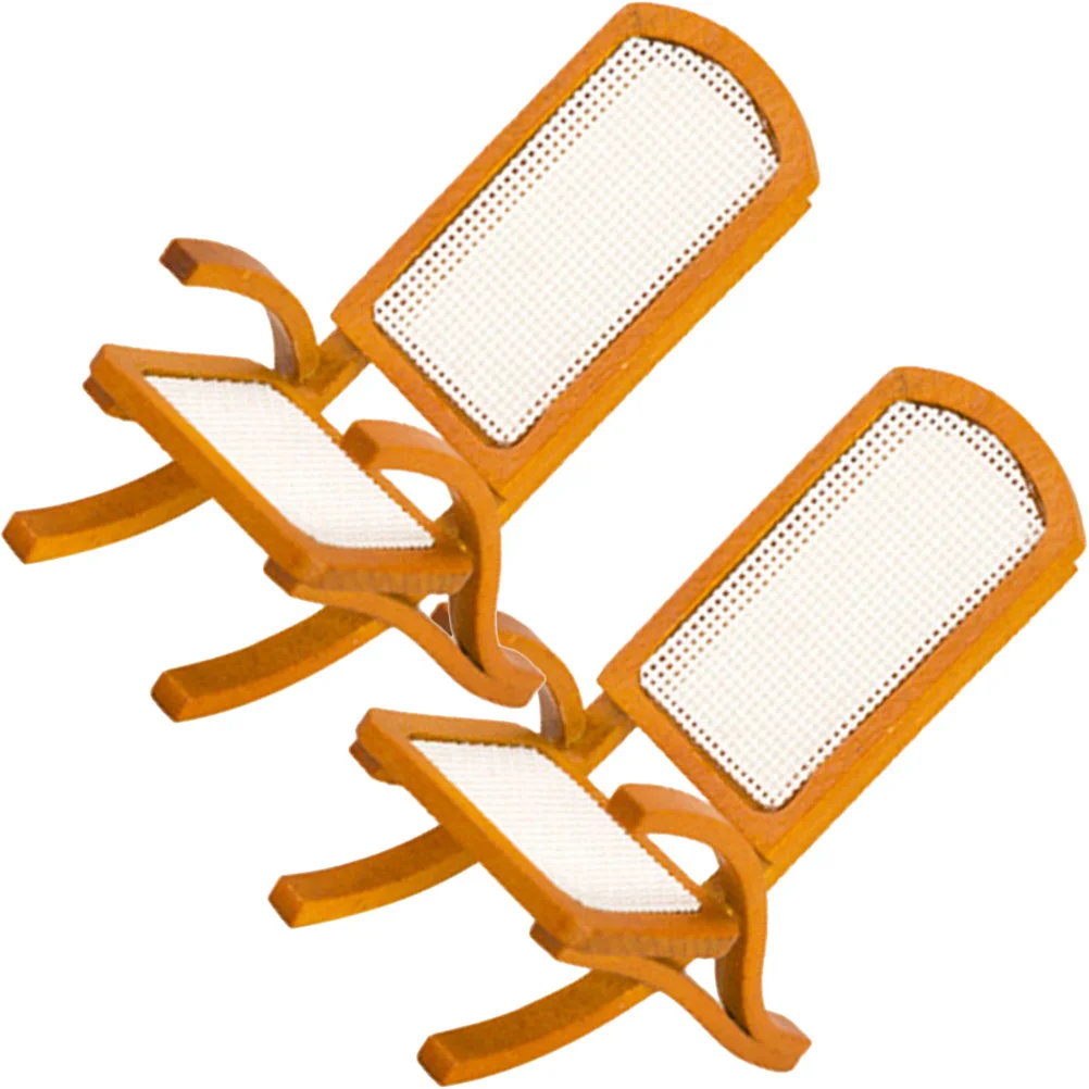 

2pcs Mini Vintage Furniture Chairs Tiny Armchair House Furniture Models