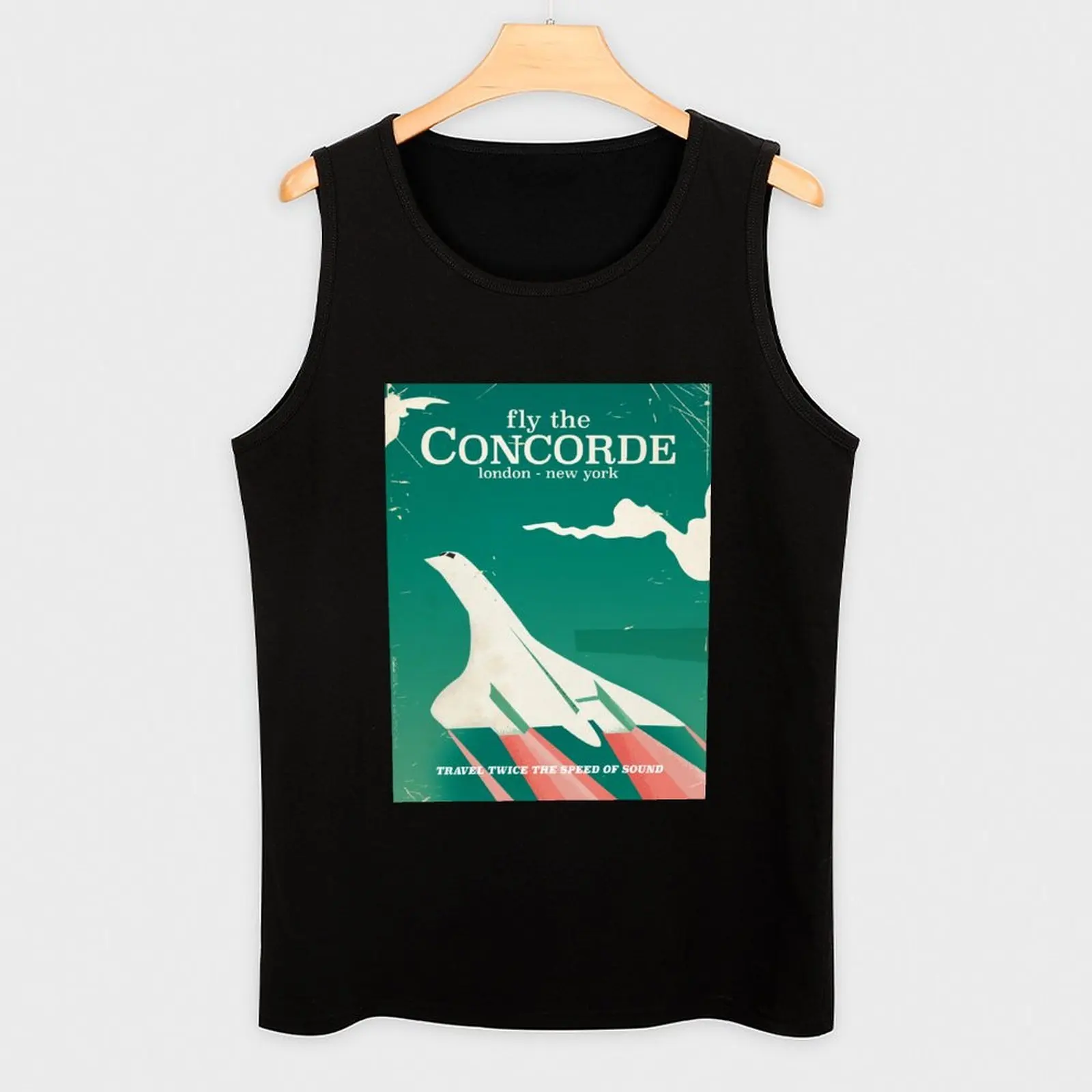 Фото Майка Concorde Vintage Holiday Poster, впитывающая влагу, быстросохнущая, для тренировок в спортзале №3