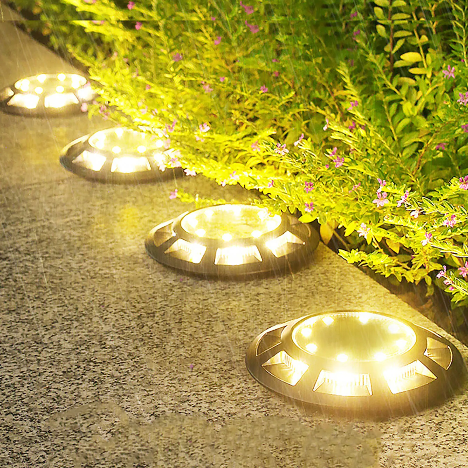 

Solar Led Lights Outdoor 16LED Solar Ground Lights Waterproof Light Underground Sensing Landscape Lights for Garden Lawn Pathway