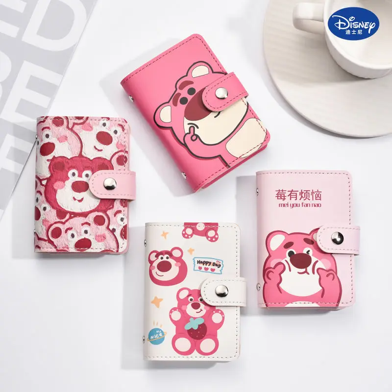 

Кошелек с мультипликационным изображением милого клубничного медведя, кошельки большого объема с несколькими отделениями для карт, ультра...