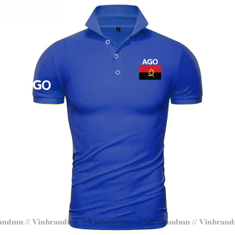 

Рубашка-поло мужская с принтом флага Анголы, модная брендовая рубашка с короткими рукавами, одежда с изображением государственной команды назад нгола АО