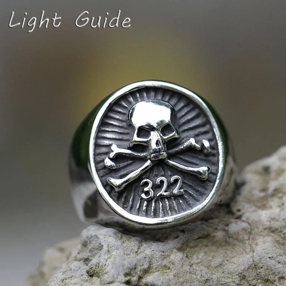 

2022 NEW Men's 316L stainless-steel rings Calvarium Skull RING with 322 number gothic fashion Jewelry Gift free shipping