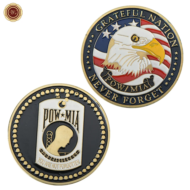 

США POW/MIA благодарная нация, никогда не забудьте о чести, памятные монеты, позолоченные монеты, сувенирные монеты, подарок для коллекции