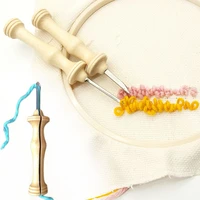 knitting embroidery pen weaving felting craft needle pen side slit punch needle threader set wooden handle diy tool