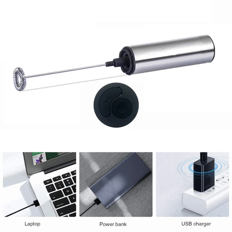 

Electric Milk Frother Foam Maker Egg Whisk Mixer Handheld USB Rechargeable Mixer Tool Household Milk Shaker Mixer Foamer