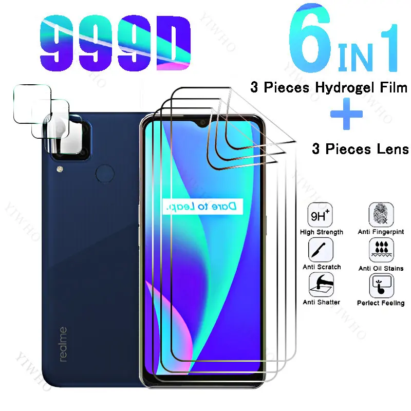 Гидрогелевая защитная пленка 6 в 1 для объектива камеры Realme C15, 6,5 дюйма
