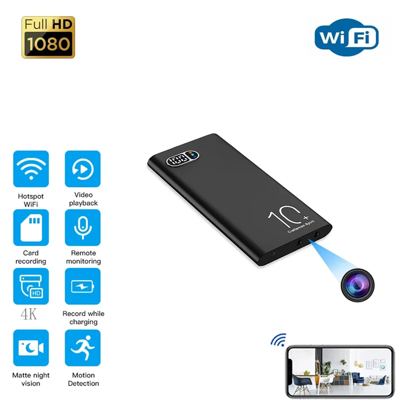 

HD Power Bank secret Wifi Video Camera Night Vision Mobile Monitoring 10000mAh Surveillance Audio Recorder Suport Hidden TF Card