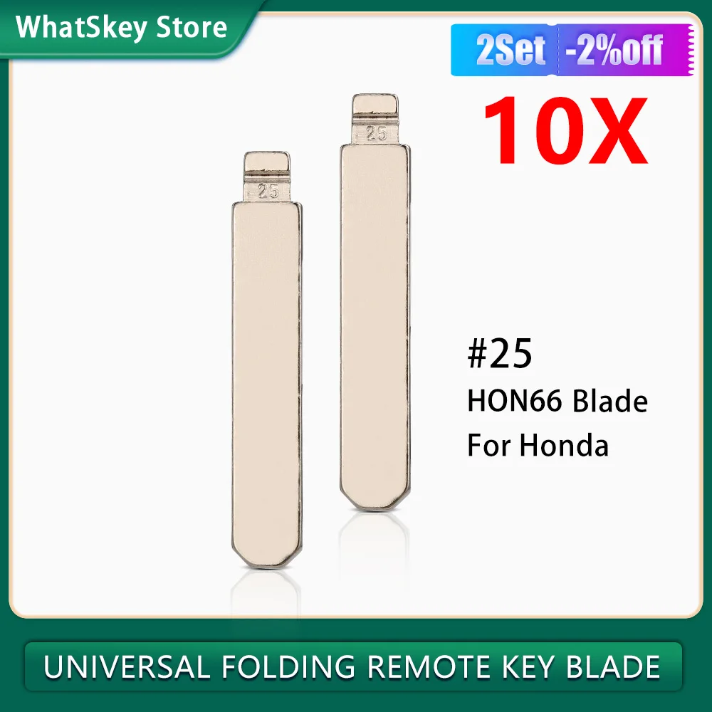 10Pcs/Lot Metal Replacement Flip #25 HON66 KD Key Blade For 