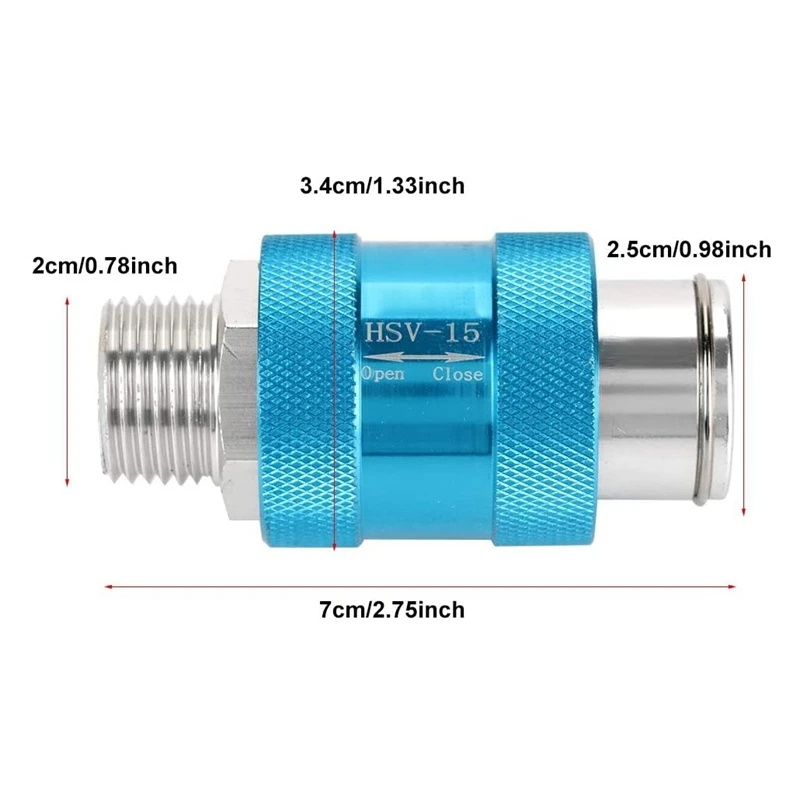 Promotion! Hand Slide Valve HSV-15 1/2Inch Threaded Pneumatic Air Flow Control Accessory Part Blue |