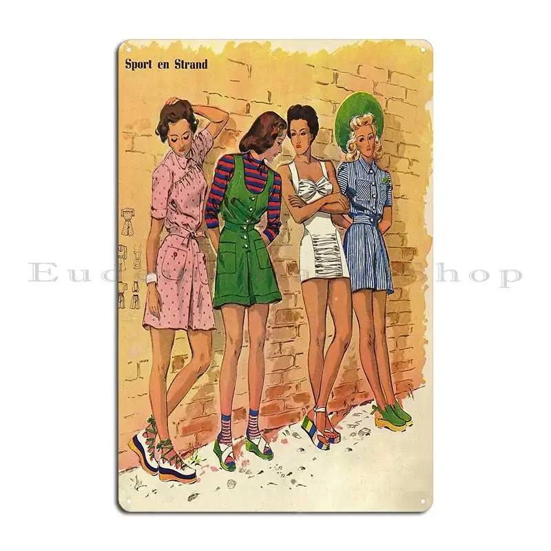 Спорт и пляж Спортивные девушки Металлическая табличка Плакат Гостиная Гараж