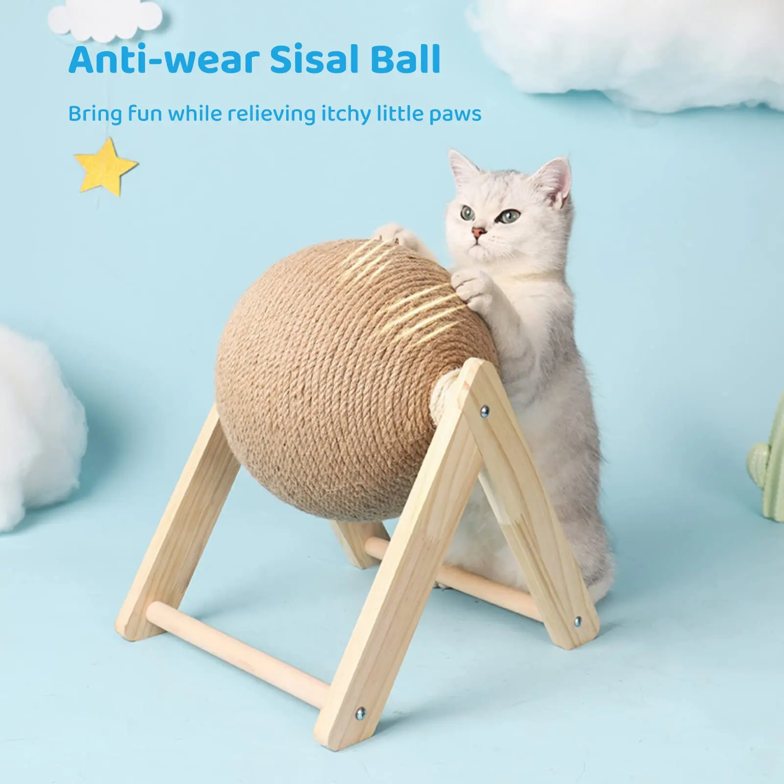 

Toys Pet Ball Scratching Grinding Wear-resistant Ball Paws Sisal Supplies Kitten Toy Board Rope Furniture Cat Cats Scratcher