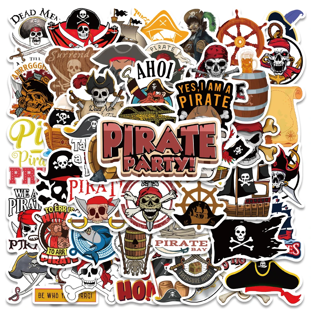 10/50PCS Pirates Movie Graffiti Stickers DIY Laptop Phone Guitar Helmet Bike Car Sticker Decals Toy