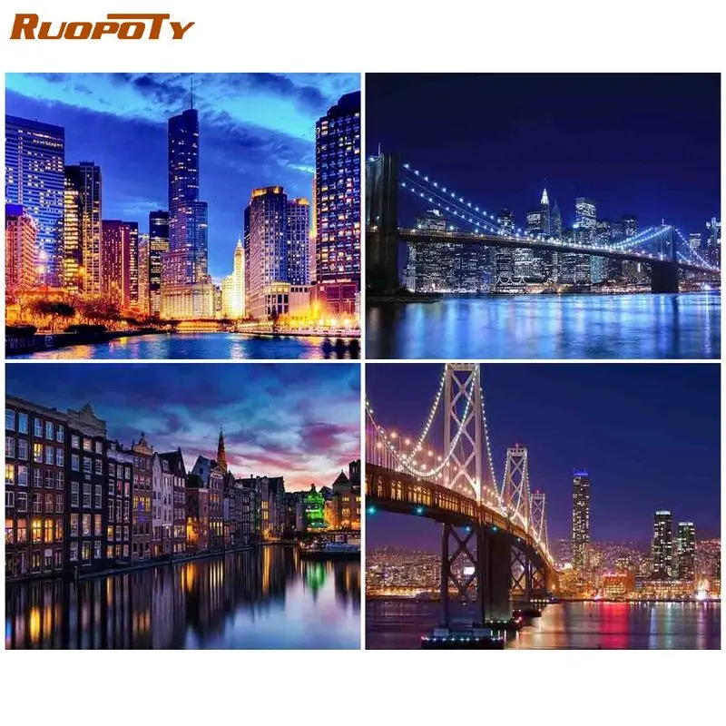 

RUOPOTY Modern Paint By Numbers Handmade For Adults Pictures By Numbers Scenery Coloring By Number Wall Decor Artwork