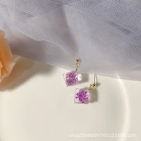 new 925 silver fashion earrings dry flower long drop earrings anniversary best gift women accessories hot sale