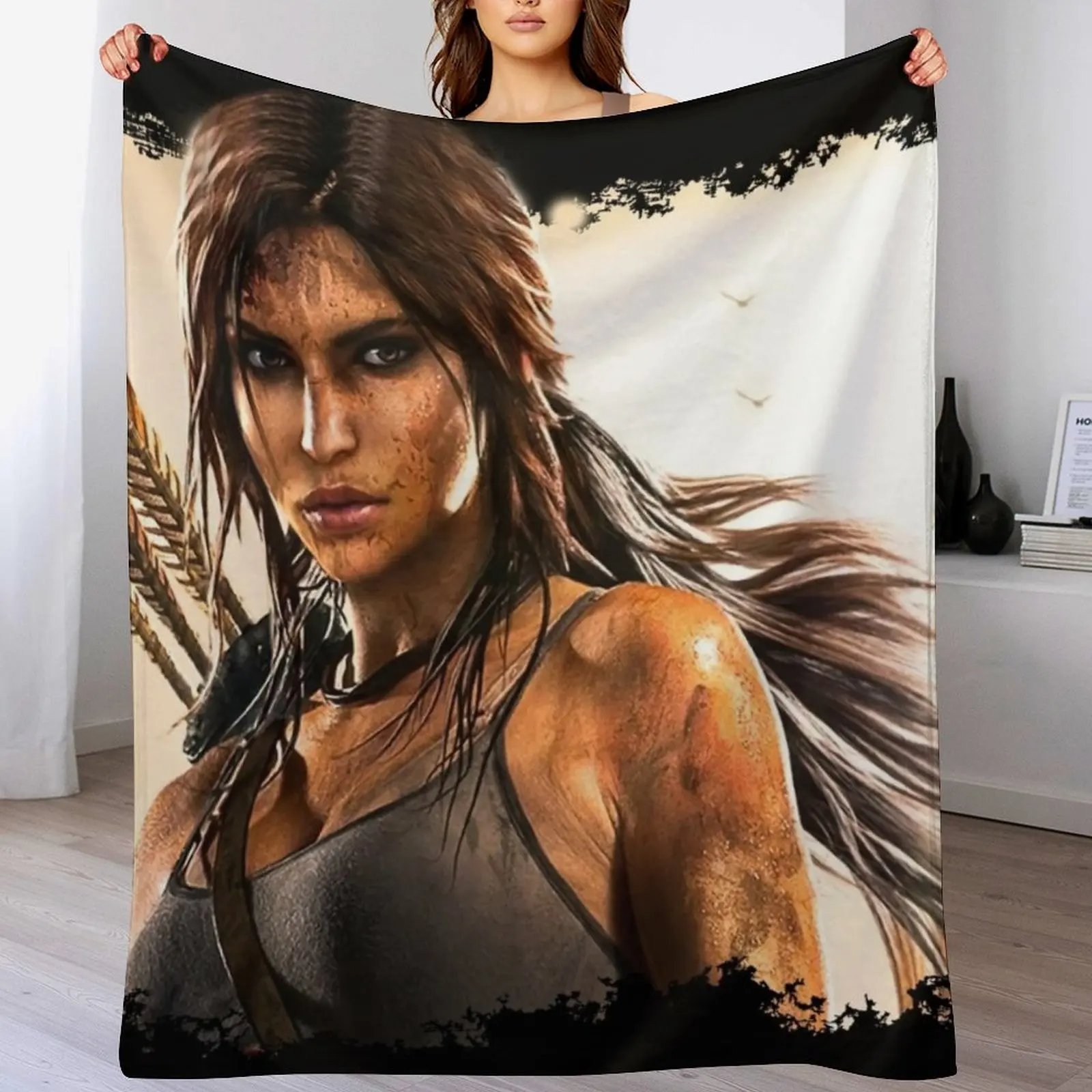 Фото Одеяло Lara Croft Tomb Raider II 8K, декоративное одеяло, забавный подарок, одеяло для дивана, одеяла №4