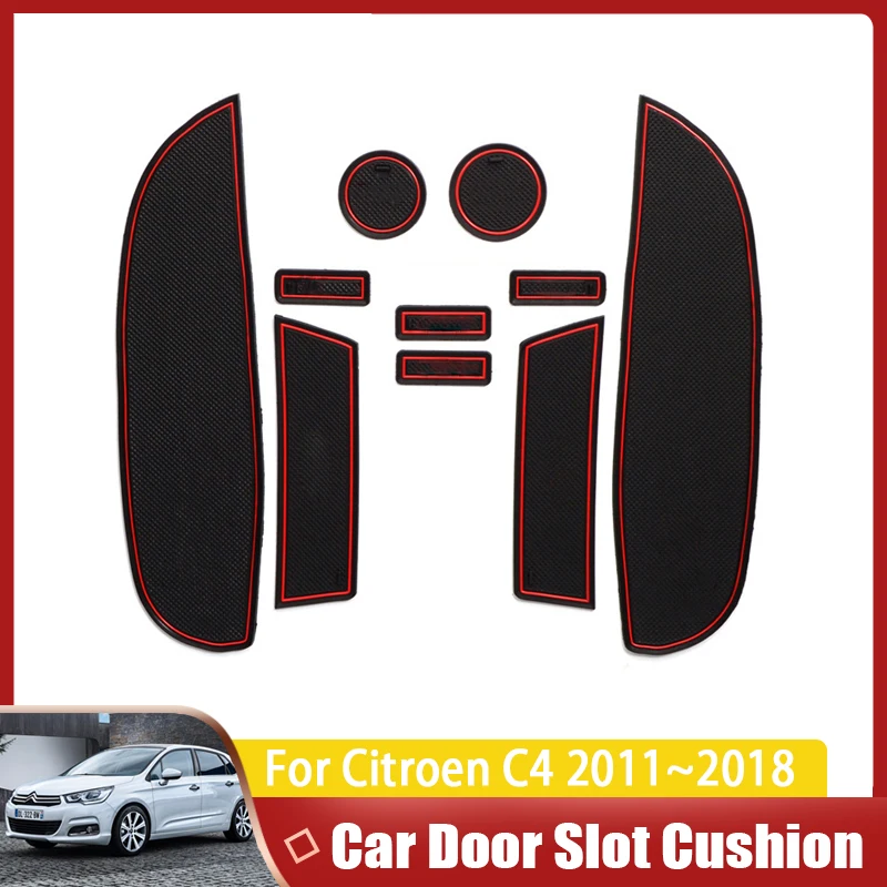 

Car Door Groove Mats For Citroen C4 MK2 C4L 2011~2018 Auto Phone Gate Slot Sillica Gel Rubber Mat Non-Slip Pad Car Accessories