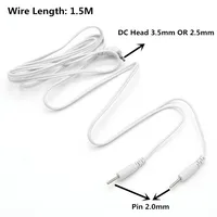 200Pcs DC Head 3.5mm/2.5mm Replacement  Electrode Lead Wires For Tens/EMS Machine 2 Pin 2mm Tens Unit Cords 1.5M Length