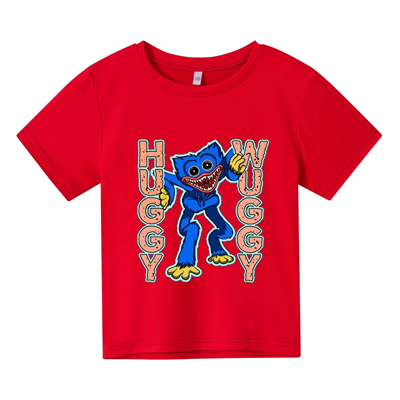 

Poppy Playtime T-shirt Kids Funny Harajuku Graphic Cotton Huggy Wuggy Short Sleeve Fear T-shirt Boy/Girl Universal Cartoon Top