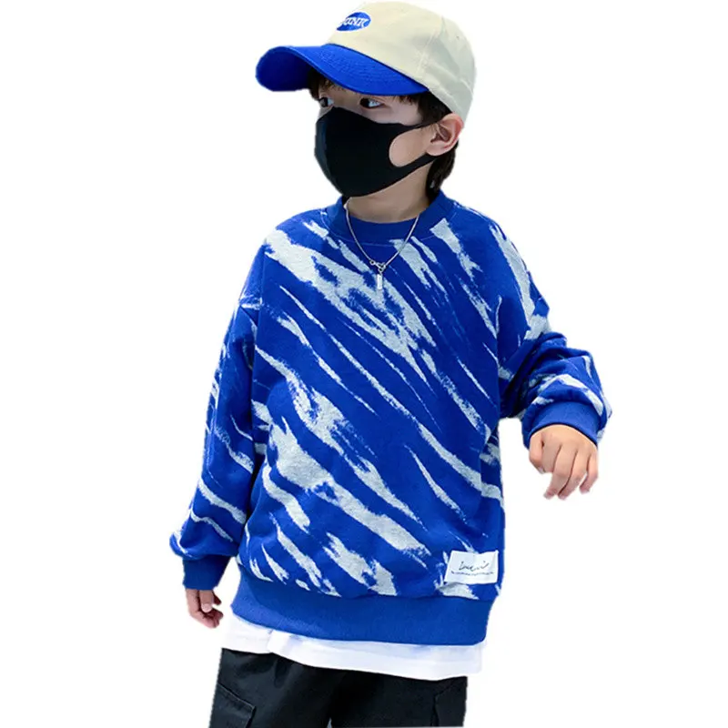 

Fashion Sweatshirts for Kids Teen Boys Long Sleeve Spring Fall Tees Children Clothes Print Pullover Tops Outerwear 4-14Years Old