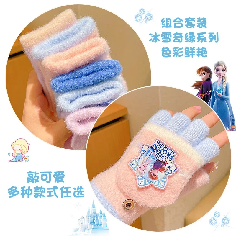 Детские перчатки Disney Холодное сердце милые зимние теплые вязаные с изображением