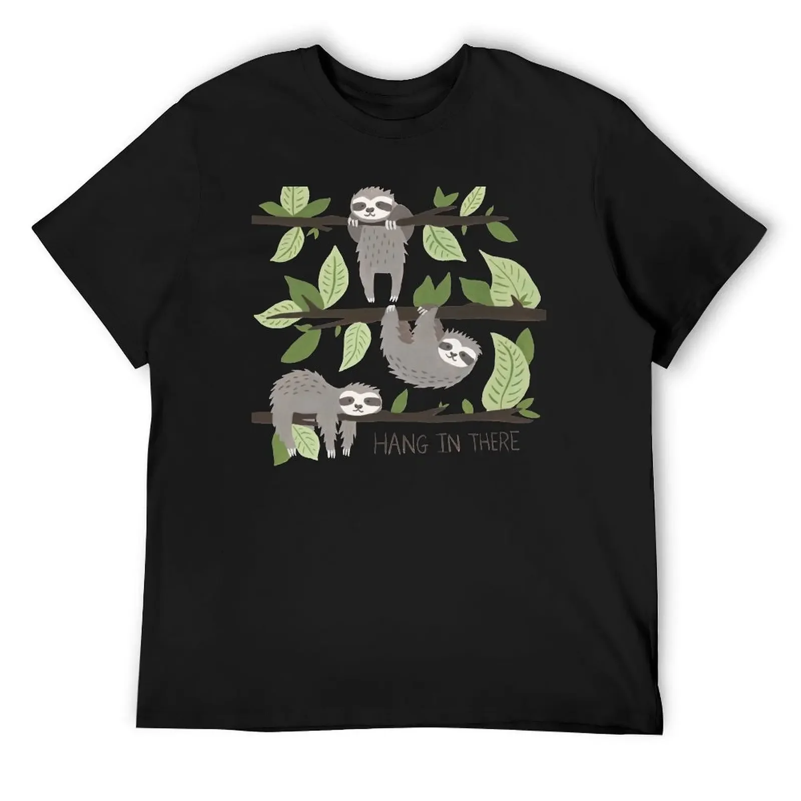 Sloth Nature Design - футболка Hang In There облегающие футболки с аниме большого размера для