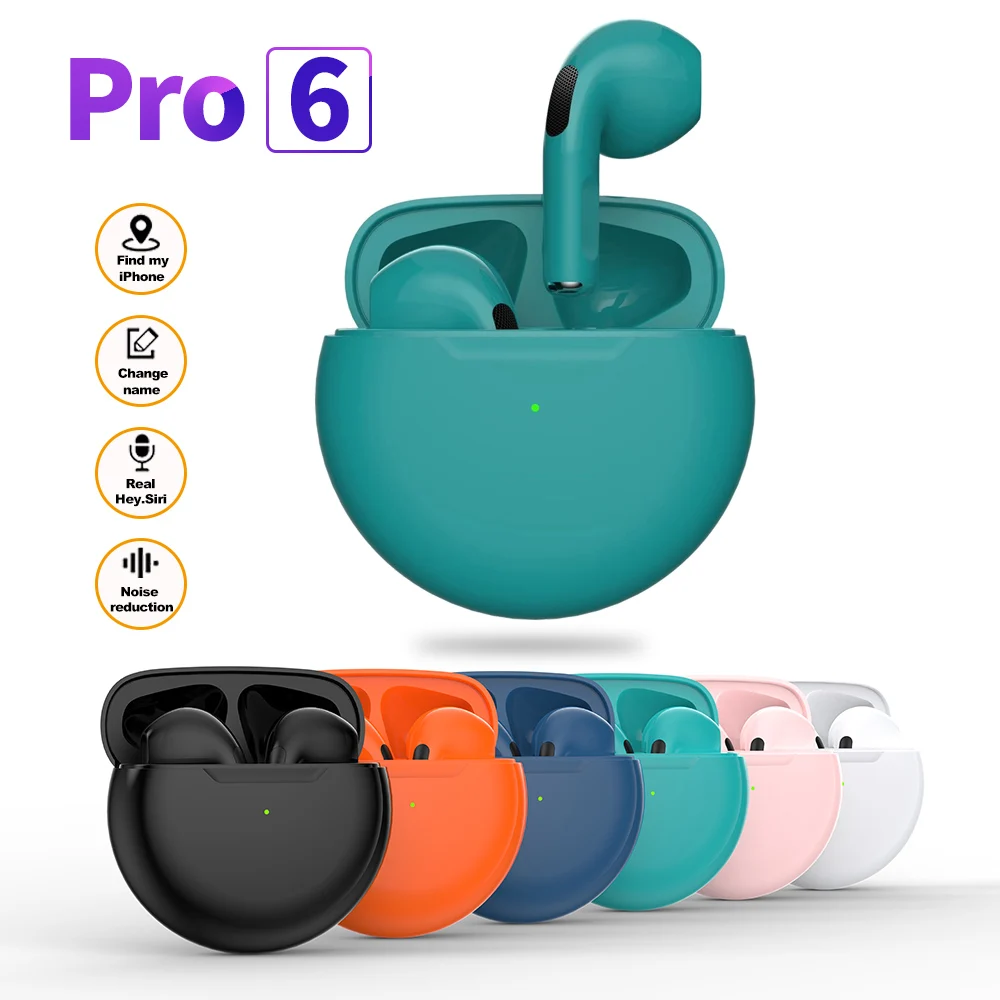 

Беспроводные наушники Pro6 TWS, Bluetooth-наушники, спортивные игровые водонепроницаемые наушники-вкладыши, гарнитура для телефона, для Xiaomi, Huawei, ...