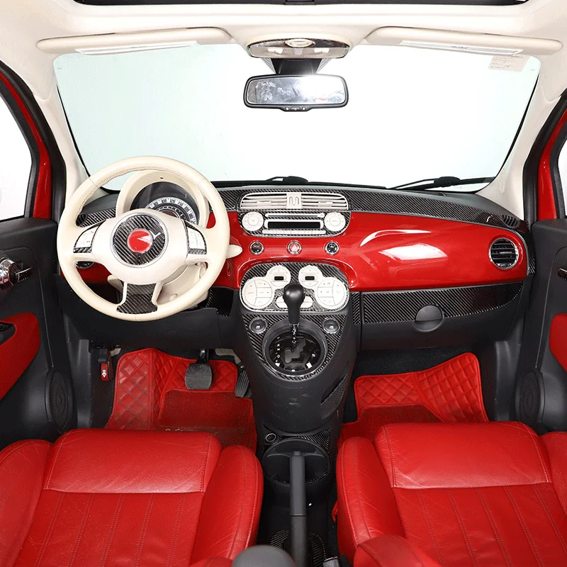 

Мягкая наклейка на руль автомобиля из углеродного волокна для Fiat 2007-19 500, аксессуары для украшения интерьера и экстерьера автомобиля