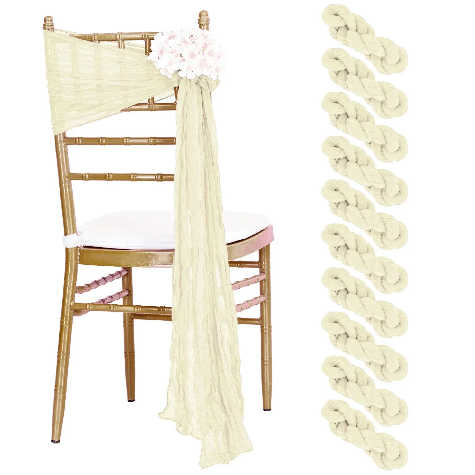 

Зеленые пояса для стульев из полиэстера 30 шт.